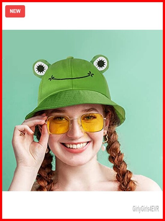 Cotton Bucket Hat with Drawstring - Frog Fisherman Hat for Outdoor main image 4